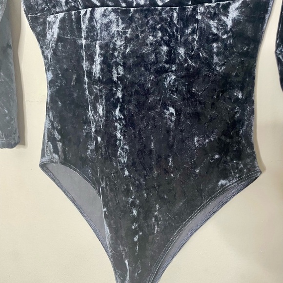 Ci Sono Charcoal Velvet Bodysuit Dark blue - Picture 3 of 7